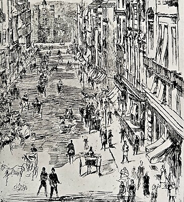 #ad St James Street Etching Print 1922 James McNeill Whistler 4th State Art SmDwC3 $7.50