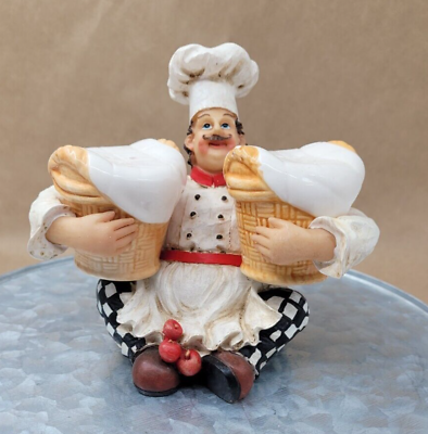 #ad Italian Fat Chef Sitting Salt amp; Pepper Shaker Set Figurine $35.90