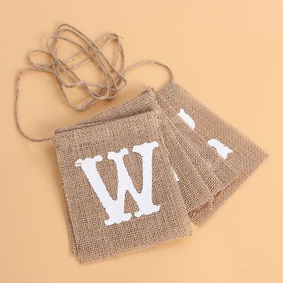 #ad Jute Burlap Welcome Garland for Rustic Decorations $7.87