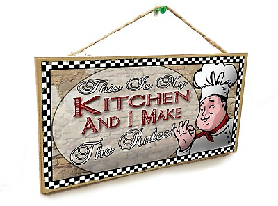 #ad #ad Italian Fat Chef This is My Kitchen I Make Rules Sign Lodge Cabin Plaque 5quot;x10quot; $14.99