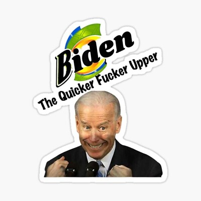 #ad biden the quicker f#x27;r upper president Sticker laptop tumbler wall sticker $2.50