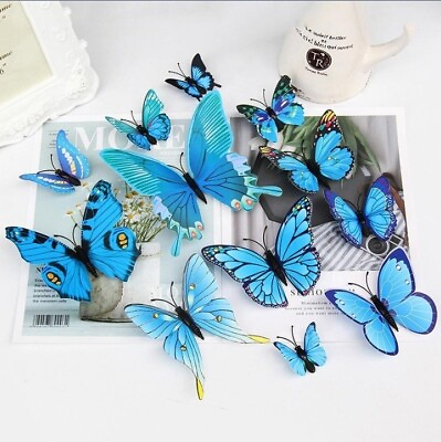 #ad #ad 12 x 3D Butterfly Wall Stickers Home Decor Room Decoration Sticker Bedroom Cute GBP 3.79