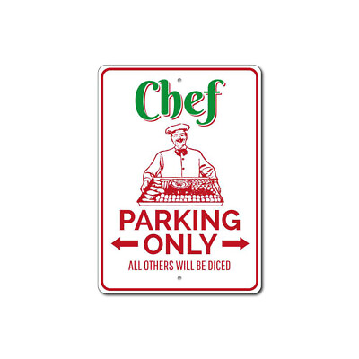 #ad #ad Chef Parking Sign Chef Sign Chef Decor Kitchen Decor Aluminum Metal Sign $74.25