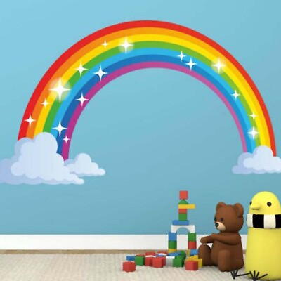 #ad Large Dreamy Rainbow Wall Art Sticker Kids Boys Girls Bedroom Decor Sticker US $8.55