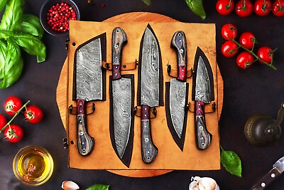 #ad #ad Custom Handmade Damascus 5 PCS Steel Japanese Cooking Chef Kitchen Knives Set Ja $87.34