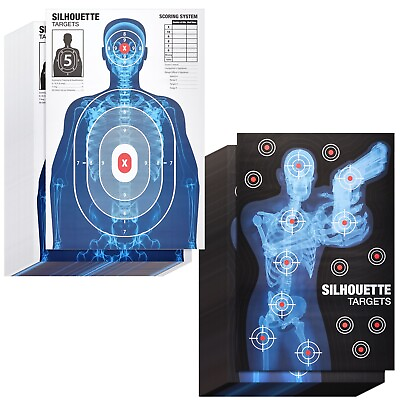 #ad 50 Pack Human Silhouette Large Paper Shooting Range Targets 25x38 in $28.99
