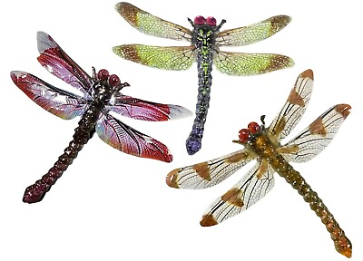 #ad Metal Dragonfly Wall Decoration Colorful 16.5 Inch Choose out of 3 Styles $24.99