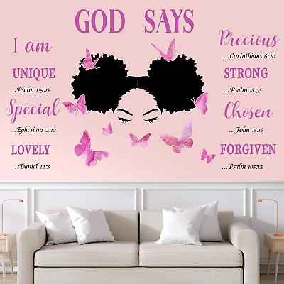 #ad #ad Black Girl Wall Stickers Inspirational Quote Wall Decal for Girls Bedroom Room D $18.61