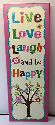 #ad #ad Pink Live Love Laugh and be Happy Wall Art $12.50