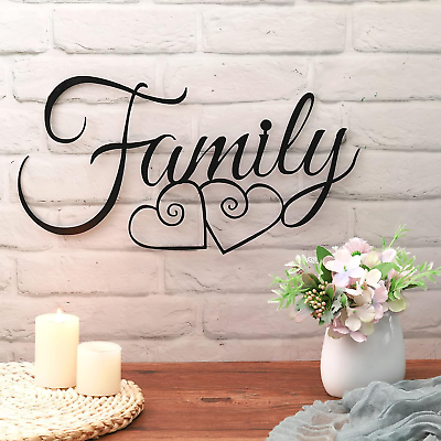 #ad #ad Metal Family Wall Decor Sign Art Rustic Family Wall Decor Wall Hanging Decoratio $11.59