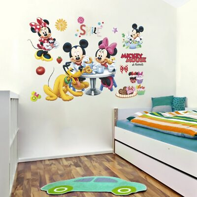 #ad Mickey Minnie mouse Wall Sticker for Kids Rooms 25*70cm Wall Stickers Decoration $8.43