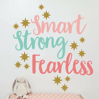 #ad Inspirational Quotes Wall Decals Smart Strong Fearless Wall Decor $5.38