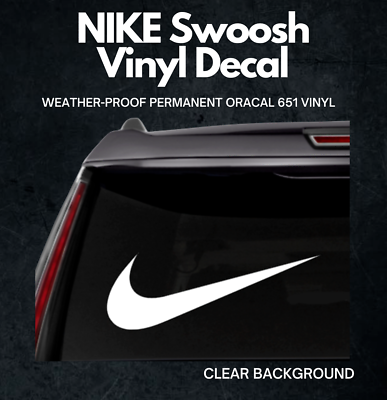#ad 2 NIKE Swoosh Vinyl Decal 🦈 Car Window Wall Sticker. 3quot; Wide 🌟 $5.00