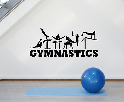 #ad Vinyl Wall Decal Acrobatics Gymnastic Air Athletes Gymnastics Stickers g3722 $66.99