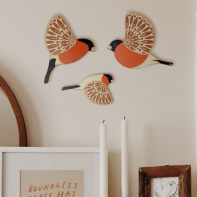 #ad Bird Wall Art Decoration Patio Wooden Bird Wall Decor Wood Birds Art Decorative $21.99