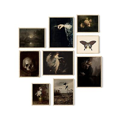 #ad #ad Dark Academia Room Decor Wall Art Prints Set of 9 Vintage Moody Gothic Aesthe... $16.98