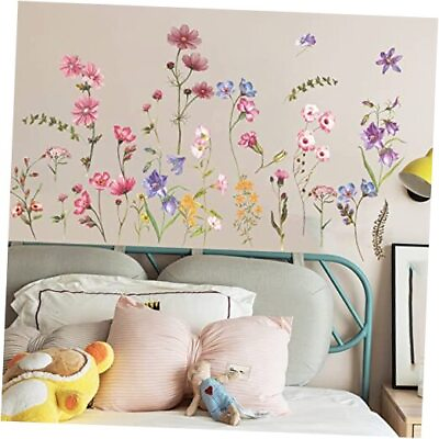 #ad Flowers Wall Decals for Girls Bedroom Children DIY Wall Art Stickers for $18.97