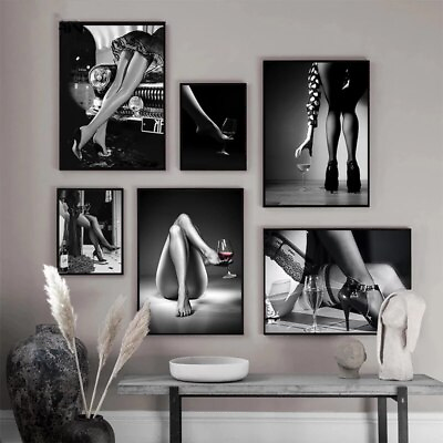 #ad #ad Black and White Retro Sexy Woman Canvas Poster Canvas Painting Canvas Wall Art $17.79