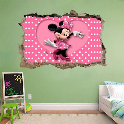 #ad Minnie Mouse Disney Smashed Wall Decal Graphic Sticker DIY Decor Art Mural FS $32.21