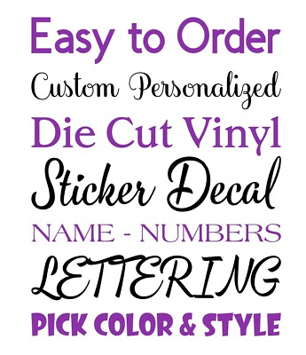 #ad Custom Vinyl Lettering Transfer Decal Sticker Personalized Wall Window $1.99