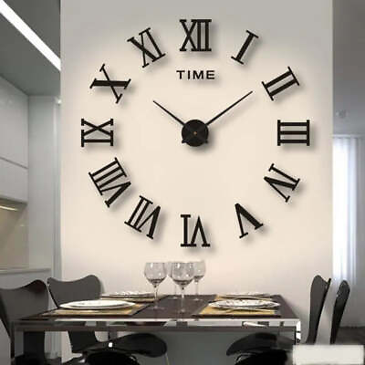 #ad 3D Acrylic Wall Clock Roman Numerals Design $12.64