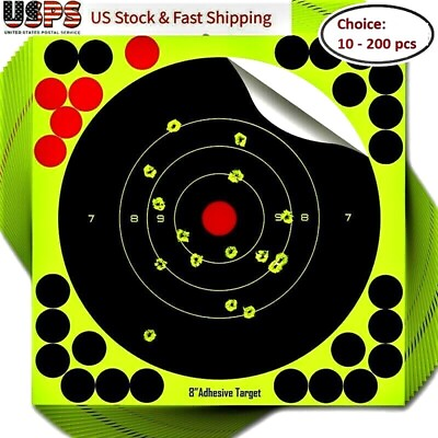 #ad 8quot; Shooting Target Rifle Gun Adhesive Stick Splatter Reactive Practice Range $9.99