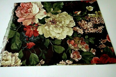 #ad VTG Home Decor Bold Flowers Fabric Scotchgard 1 yd Piece cut from it $57.35