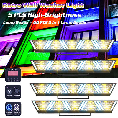 #ad RGB Retro Wall Wash Light Bar 5LED DMX Stage DJ Beam Lighting Disco Party Effect $233.09