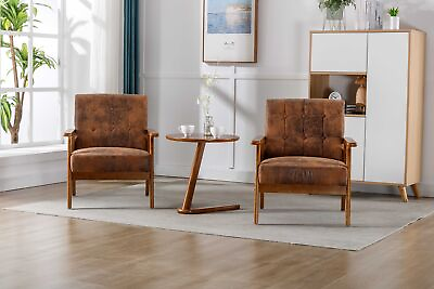 #ad Mid Century Modern Accent Chair Set of 2 with Side Table for Living RoomBedroom $288.51