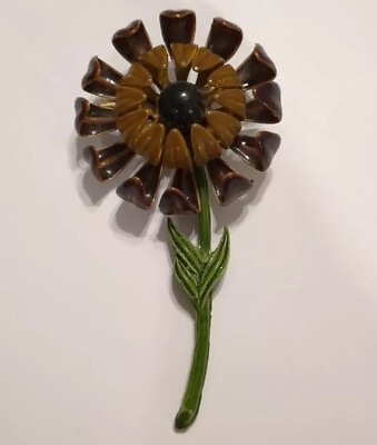 #ad Vintage Flower Brooch. Flower Power Metal Brooch $10.99