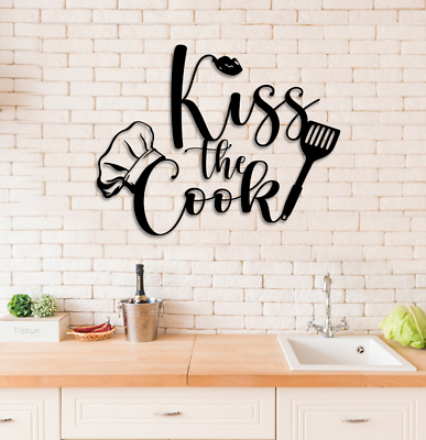 #ad Kiss The Cook Metal Sign Kitchen Metal SignKitchen Metal Wall ArtGift for mom $26.24