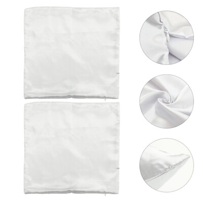 #ad 2 Pcs Square Pillow Protector Imitation Silk Pillowcase Satin Home Decor Gift $9.39