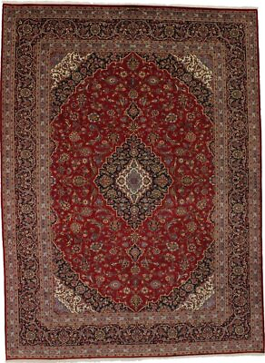 #ad #ad Vintage Traditional Signed 10X13 Floral Handmade Wool Oriental Area Rug Carpet $1389.79