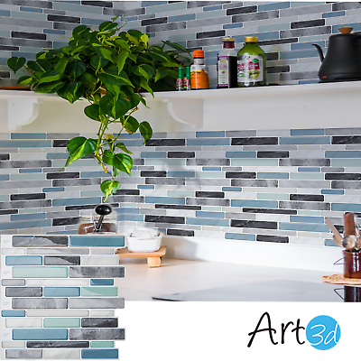 #ad Art3d 10 Sheets Self Adhesive Kitchen Backsplash Decorative Tiles $29.99