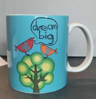 #ad Dream Big Coffee Mug By Valentina Birds Tree Motivation 16 oz 2011 Tea Cup c8 $24.95