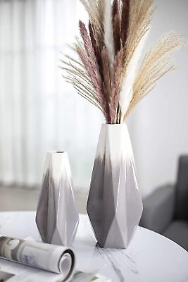 #ad Geometric Modern Ceramic Vase Home Décor Accents Grey and White Set of 211 inch $59.99