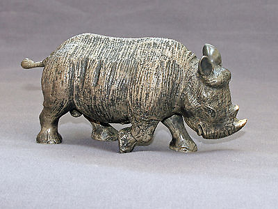 #ad Detailed Rhinoceros Baby Bronze Rhino Art Signed Figurine Sculpture Statue Numbe $390.00