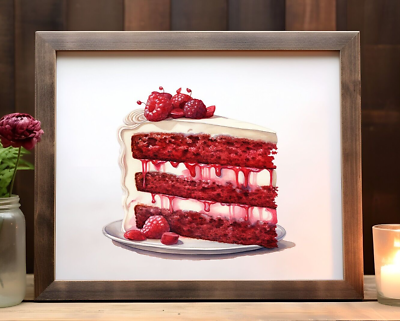 #ad #ad Cake Wall Art Print Slice of Cake Wall Decor Kitchen Decor Wall Art $9.99