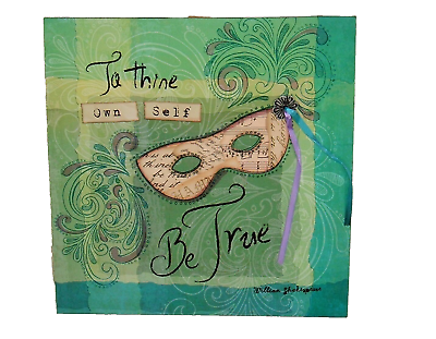 #ad To Thine Own Self Be True Collage Art Canvas Print Home Decor Wall Art Mask $12.95