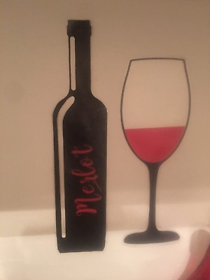 #ad Red Wine Black Bottle Decal Kitchen Wall Decor Wine Bar Wall Art Decal Sticker $10.99