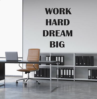 Vinyl Wall Decal Motivation Words Quote Work Hard Dream Big Stickers 4167ig $49.99