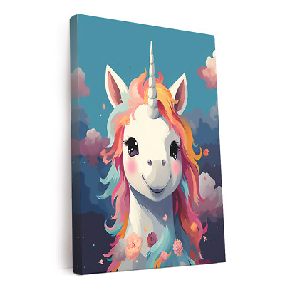 #ad Cute Unicorn Printed Canvas Wall Art Perfect for Home Decor Gifts $41.99