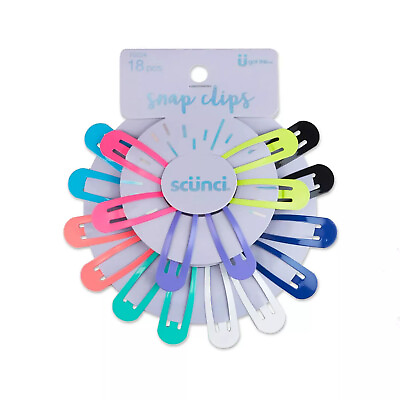 #ad Scunci Hair Tween Snap Clips Assorted Colors 18 Pack $6.99