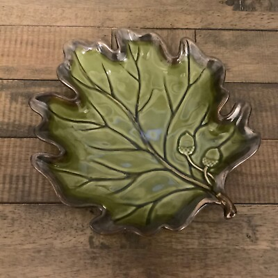 #ad Target HOME American Simplicity Stoneware Oak Leaf Design Green Bowl $17.34
