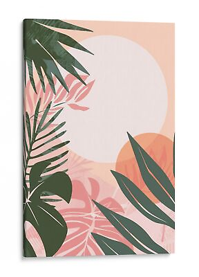 #ad Tropical Leaves Sunrise Art Print Abstract Nature Home Decor $55.37