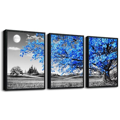 #ad Black Framed Wall Art For Living Room Wall Decoration For Bedroom Black And W... $187.88