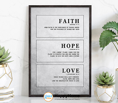 #ad Faith Hope Love Motivational Quotes Inspirational Wall Art Canvas Office Decor $69.79