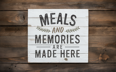 #ad Rustic Handmade meals and memories Farmhouse Sign Home Decor 5x5quot; on MDF Board $12.50