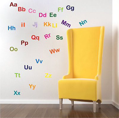 #ad Alphabet Wall Decal Mural Vinyl Letters Words Nursery School Teaching ABCs d10 $62.95