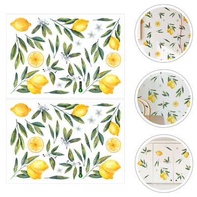 #ad Lemon Fruit Wall Sticker for Kitchen Bathroom Living Room Decor 2 Sheets $7.78